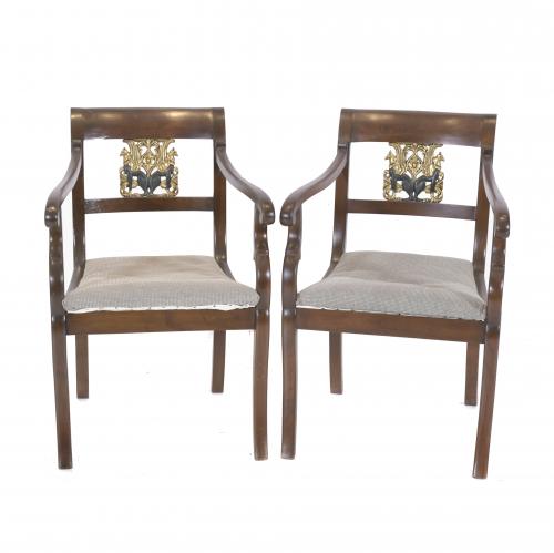 PAIR OF FERDINAND STYLE ARMCHAIRS, MID 20TH CENTURY.