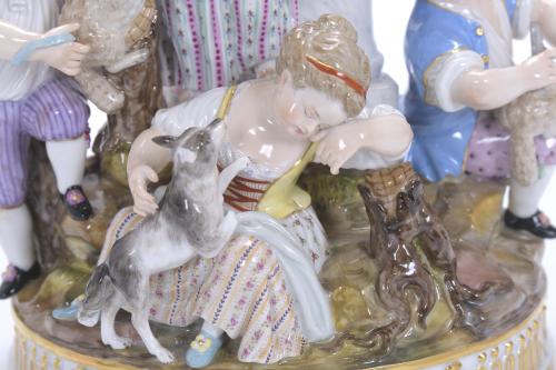 MEISSEN MANUFACTURE. FIGURAL GROUP WITH GENRE SCENE, 20TH C