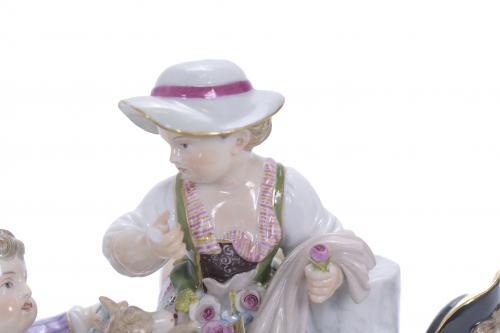 MEISSEN MANUFACTURE. FIGURAL GROUP WITH GENRE SCENE, 20TH C