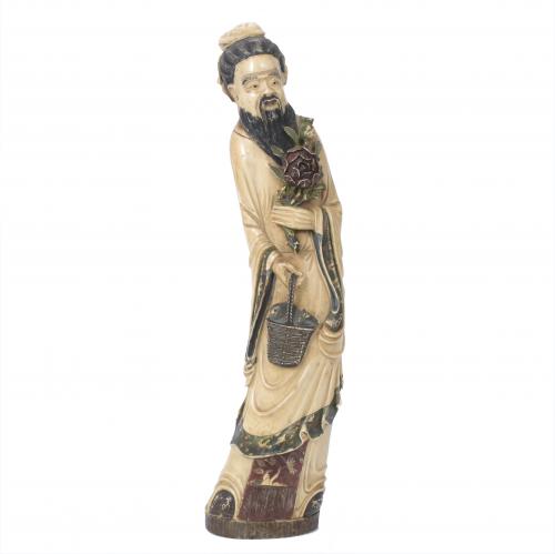 LATE 19TH CENTURY CHINESE SCHOOL. IVORY OLD MAN.