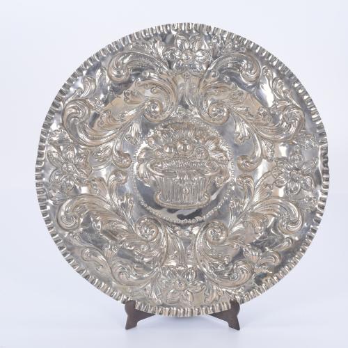 FOUR SILVER TRAYS FROM MADRID, EARLY 20TH CENTURY.