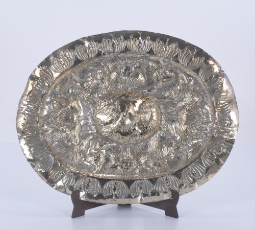 FOUR SILVER TRAYS FROM MADRID, EARLY 20TH CENTURY.