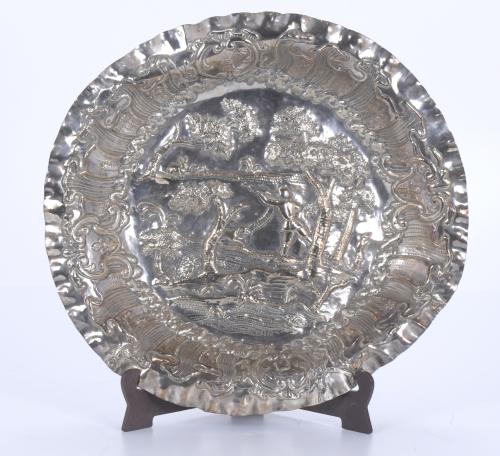 FOUR SILVER TRAYS FROM MADRID, EARLY 20TH CENTURY.