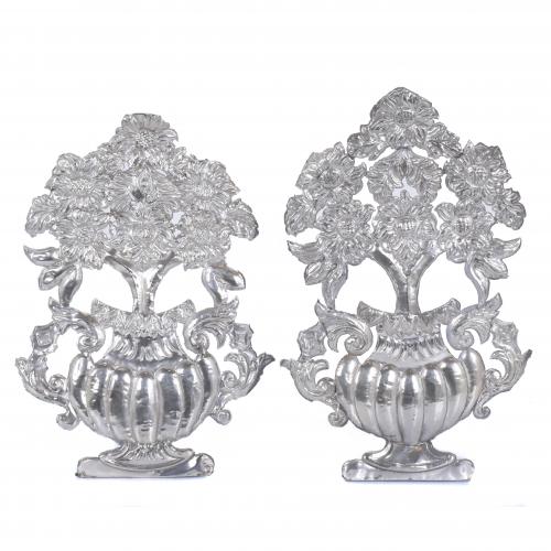 PAIR OF SILVER BOUQUETS, 20TH CENTURY.