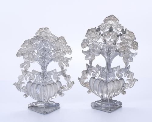 PAIR OF SILVER BOUQUETS, 20TH CENTURY.