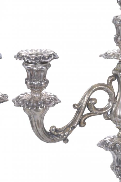 PAIR OF SILVER CANDELABRA, 20TH CENTURY.