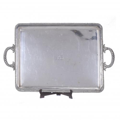 LARGE BARCELONA SILVER TRAY, 20TH CENTURY.