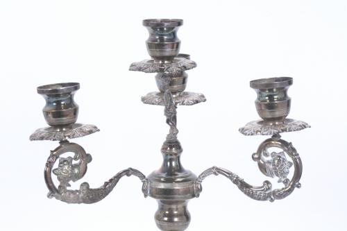 PAIR OF SILVER CANDELABRA, 19TH CENTURY.