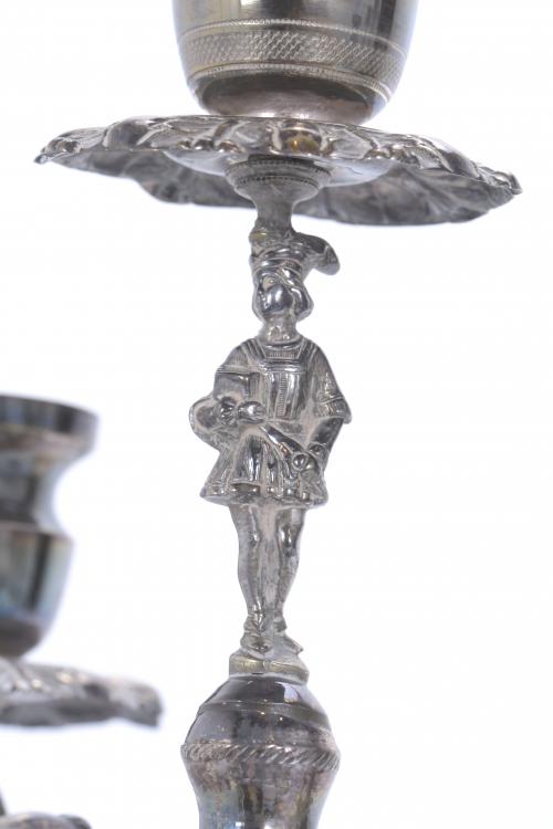 PAIR OF SILVER CANDELABRA, 19TH CENTURY.