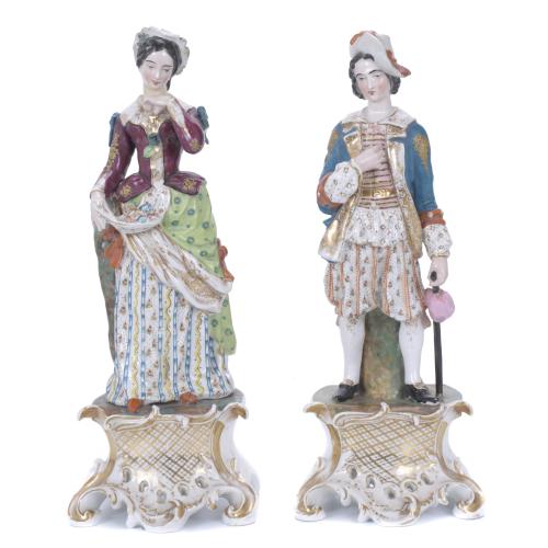 PARIS MANUFACTURE. PAIR OF PORCELAIN FIGURES FROM NAPOLEON III PERIOD.