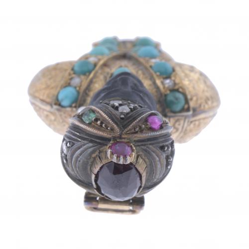 VENETIAN MORETTO BROOCH, ATTRIBUTED TO NARDI JEWELLERS, CIR