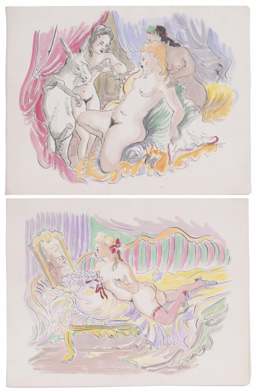 JOAN COMMELERAN CARRERA (1902-1992).  PAIR OF DRAWINGS, 1939.