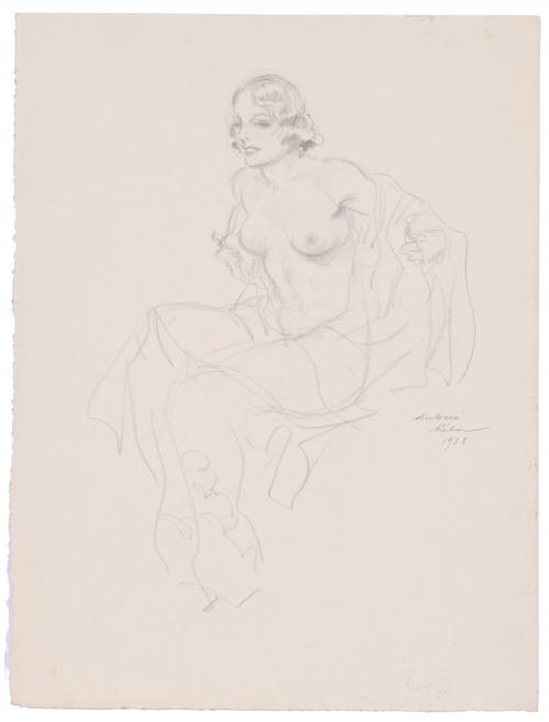 ANTONI RIBA BRACONS (1886-1954).  "WOMAN UNDRESSING", 1933.