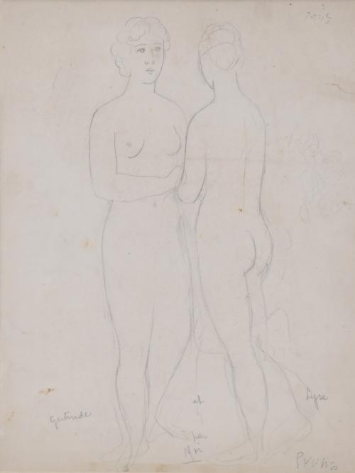 PERE PRUNA OCERANS (1904-1977). "GERTRUDE ET LYSE", models of the artist in Paris. Circa 1920-30.