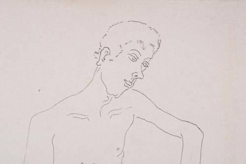 FRANCISCO CAMPS RIBERA (1895-1992).  "MALE EROTIC DRAWING",