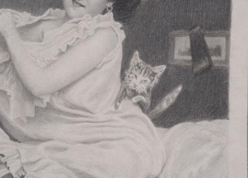 JOAN CABRINETY GUITERES (1865-1917). "WOMAN AND CAT", 1903.