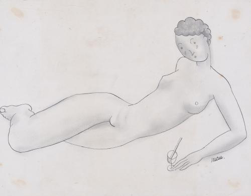 SUAU (20TH CENTURY) "FEMALE NUDE".