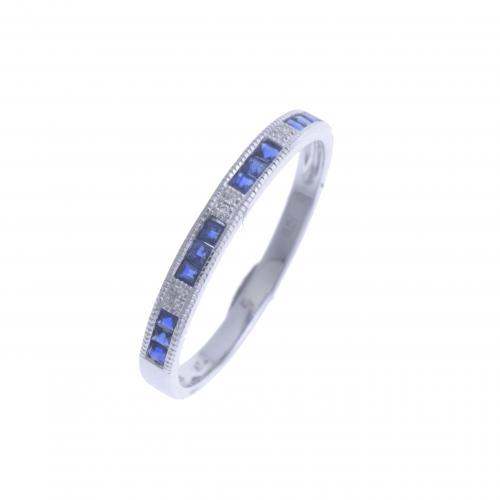 ETERNITY RING WITH SAPPHIRES AND DIAMONDS.