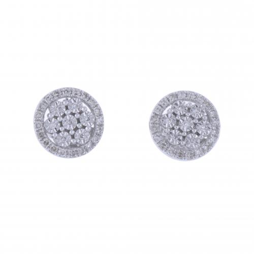 DIAMONDS ROSETTE EARRINGS.