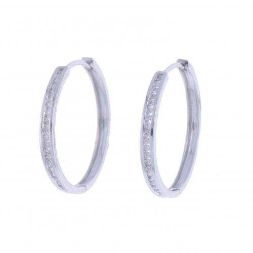 DIAMONDS HOOP EARRINGS.