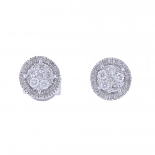 DIAMONDS ROSETTE EARRINGS.