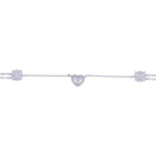 ANKLET WITH THREE DIAMONDS ROSETTES.