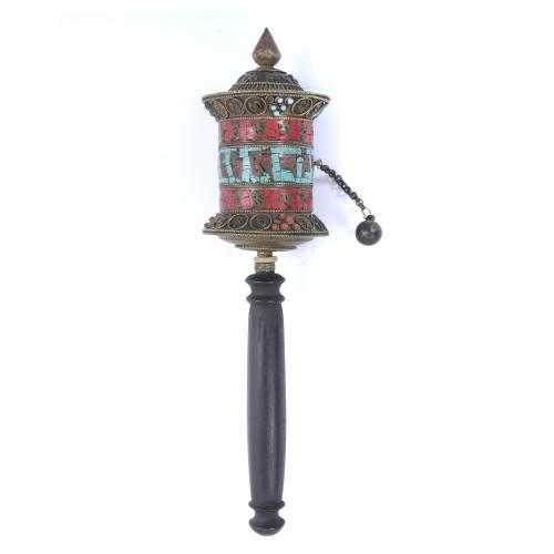 NEPALESE BUDDHIST PRAYER WHEEL, SECOND HALF OF THE 20TH CENTURY.