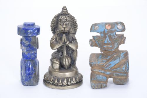 SET OF SEVEN ETHNIC SCULPTURES. 19TH CENTURY.