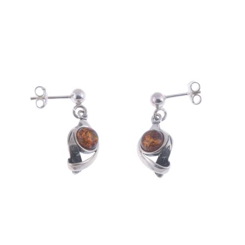 BRACELET AND EARRINGS WITH AMBER SIMILE.