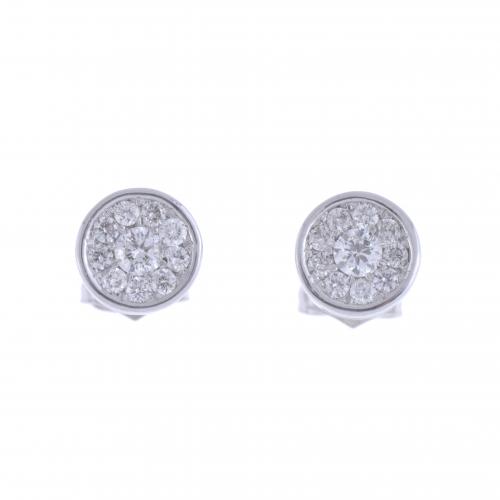 PENDIENTES ROSETONES DE DIAMANTES.