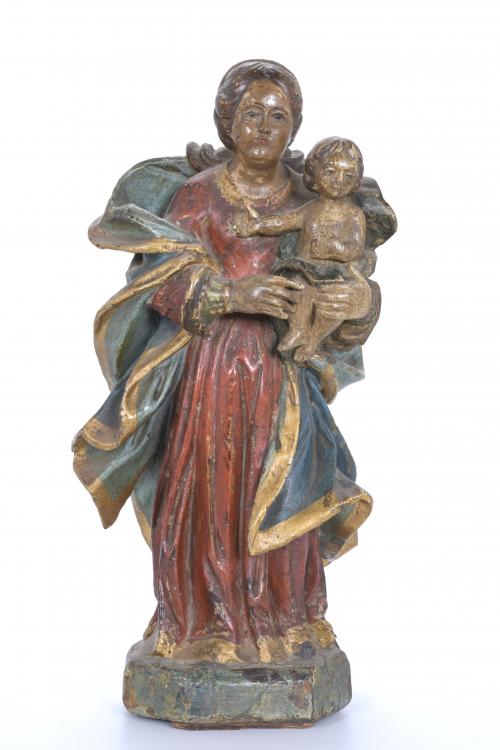 18TH CENTURY, SPANISH SCHOOL. MADONNA WITH CHILD.