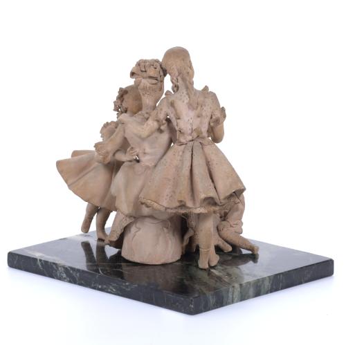 SPANISH SCHOOL, SECOND HALF  20TH CENTURY. FIGURAL GROUP WI