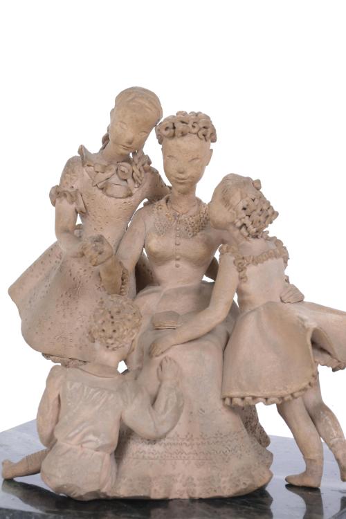 SPANISH SCHOOL, SECOND HALF  20TH CENTURY. FIGURAL GROUP WI