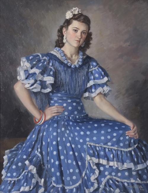 ALBERT RÀFOLS CULLARÉS (1892-1986).  "JOVEN CON VESTIDO DE