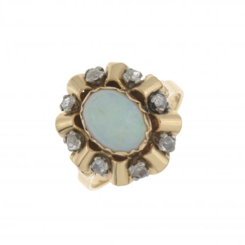 ART NOUVEAU STYLE RING WITH OPAL.