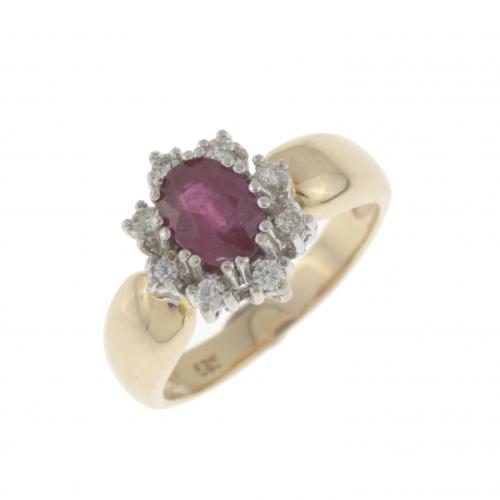 ROSETTE RING WITH RUBY.