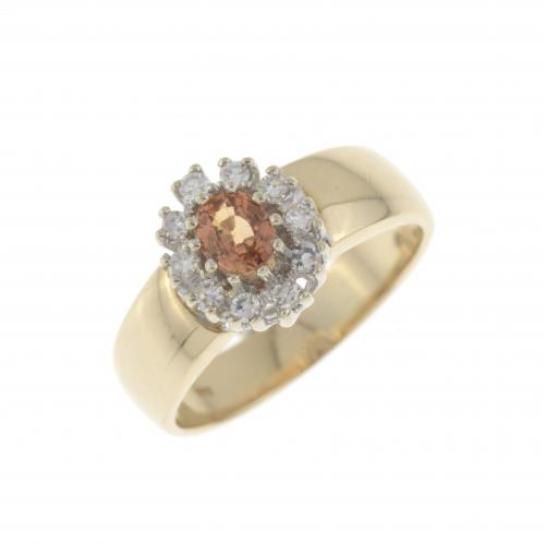 ROSETTE RING WITH PADPARADSCHA SAPPHIRE.