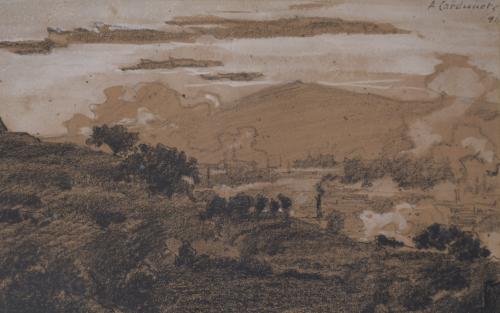 ALEXANDRE CARDUNETS CAZORLA (1871-1944). "PAISAJE", 1894 y 