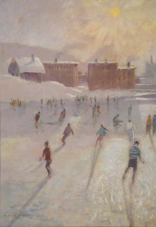 FRANCISCO PLANAS DORIA (1879-1955).  "PATINANDO EN DAVOS,