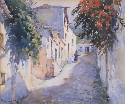 FRANCISCO BONNIN GUERIN (1874-1963).  "CALLE DE PUEBLO".