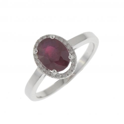 ROSETTE RING WITH RUBY.