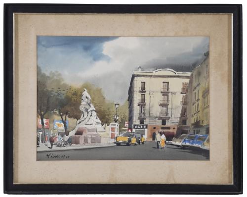 FREDERIC LLOVERAS HERRERA (1912-1983). "PLAZA DEL TEATRO IN