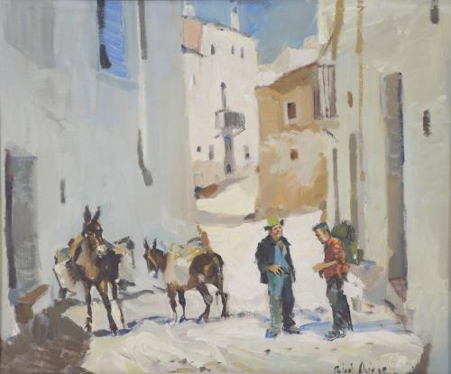 RAFAEL GRIERA (1934-2018).  "HOMBRES CON BURROS".