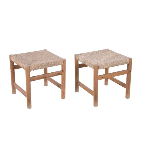 JORDI VILANOVA i BOSCH (1925-1998) PAIR OF LOW STOOLS, CIRCA 1970.