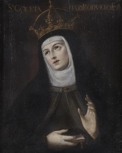 17TH-18TH CENTURIES SPANISH SCHOOL. "SAINT COLETA OF CORBIE".