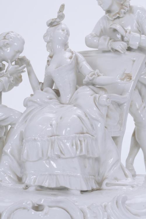 PORCELAIN GROUP AFTER MEISEN MODELS, 20TH CENTURY.