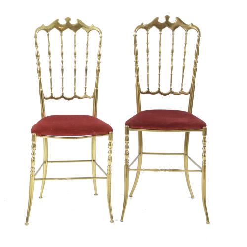 PAIR OF CHIAVARI CHAIRS, 20TH CENTURY.