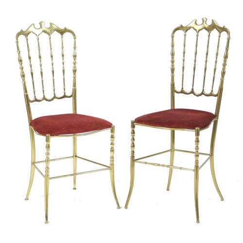 PAIR OF CHIAVARI CHAIRS, 20TH CENTURY.