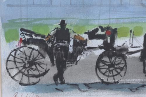 RAFAEL GRIERA (1934-2018).  "HORSE CART", Vienna.