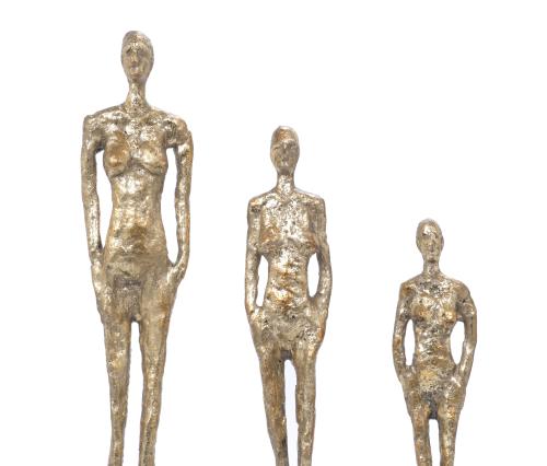 THREE FIGURES AFTER MODELS BY GIACOMETTI.